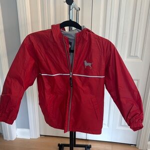 Red Hooded Jacket with Dog Logo